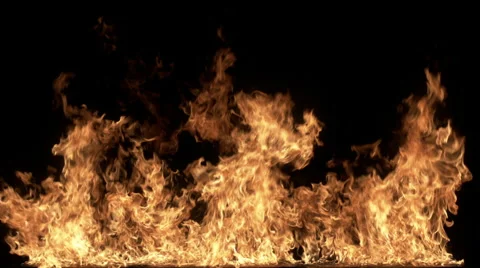 Wall of fire with alpha matte. Stock Footage 61927332