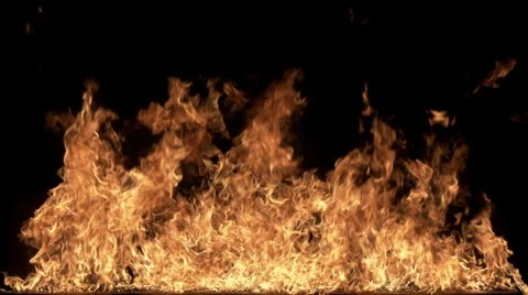 Wall of fire with alpha matte. Video stock 61942161