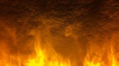 A wall of fire and smoke slow motion loop Stock Footage