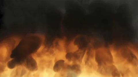 Wall of Fire Background 4K Loop Stock Footage 220418354