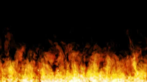 Wall of fire seamlessly loopable and tileable horizontally Stock Footage 8839395