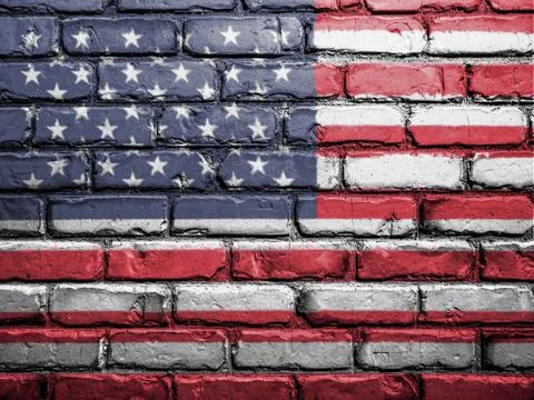 Wall, flag, background Stock Photos