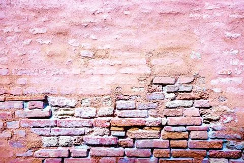 Wall flakes. Old rough stone on cement pattern wall background. Vintage grung Stock Photos