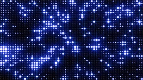 Wall of flashing blue lights. Particles of light flying in waves. VJ loop. DJ Stock Footage 325778883