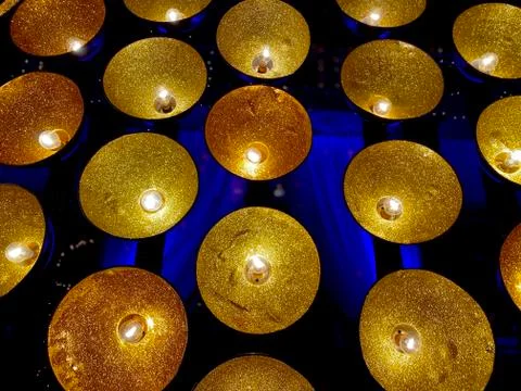 Wall of flashy light bulbs Stock Photos
