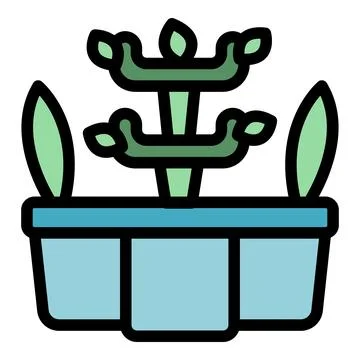 Wall flower pot icon vector flat Stock Illustration