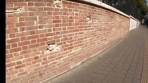 Wall of the former US Embassy in Tehran, Tehran, Iran Stock Footage 324950420