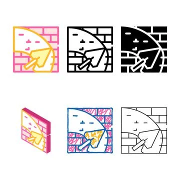 Wall forms plaster color icon vector flat Stock Illustration