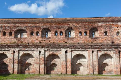 Wall fragment of the old castle Stock Photos