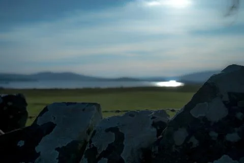Wall in front of scottish lock Stock Photos