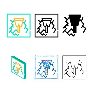 Wall gaps diversity plaster color icon vector Stock Illustration