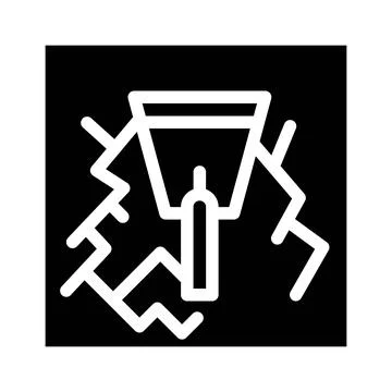 Wall gaps plaster glyph icon vector illustration Stock Illustration