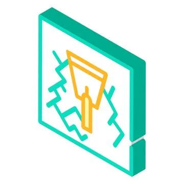Wall gaps plaster isometric icon vector illustration Stock Illustration