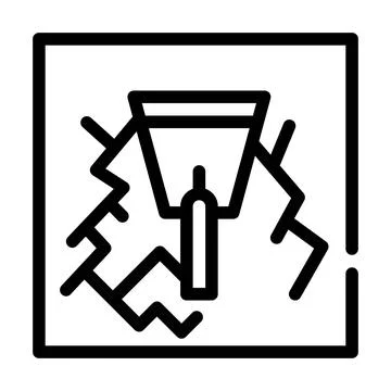 Wall gaps plaster line icon vector illustration Stock Illustration