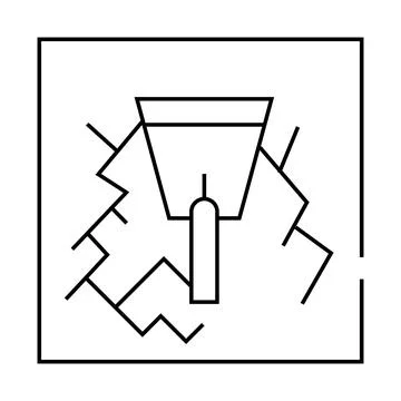 Wall gaps plaster line icon vector illustration Stock Illustration