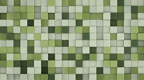 Wall of gentle green cubes 3D render loopable animation 4k UHD (3840x2160) Stock Footage 65647562