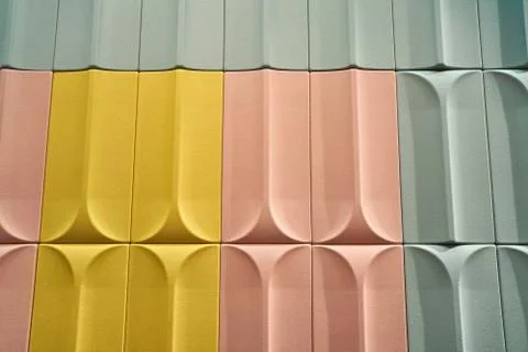 Wall with geometric pattern made from many parts Stock Photos