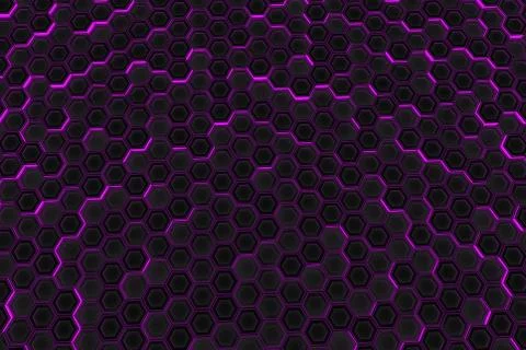 Wall of glowing hexagons Stock Illustration