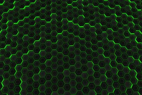 Wall of glowing hexagons Stock Illustration