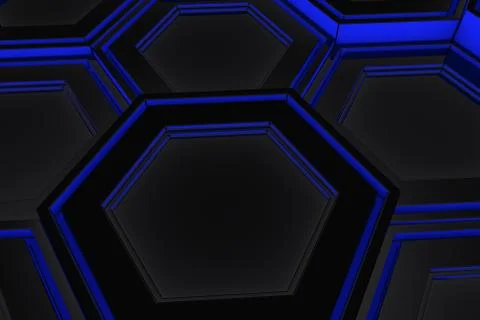Wall of glowing hexagons Stock Illustration