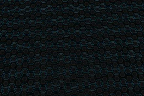 Wall of glowing hexagons Stock Illustration