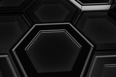 Wall of glowing hexagons Stock Illustration