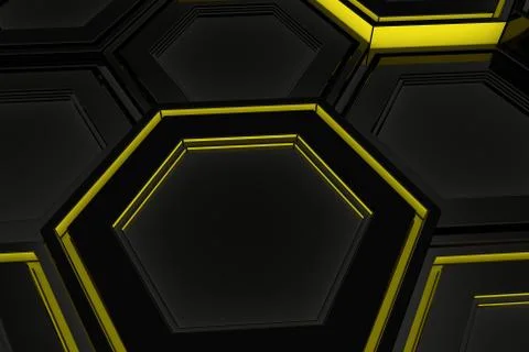 Wall of glowing hexagons 스톡 일러스트