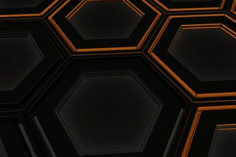 Wall of glowing hexagons 스톡 일러스트