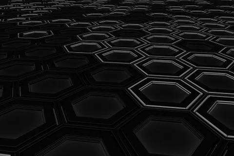 Wall of glowing hexagons Stock Illustration