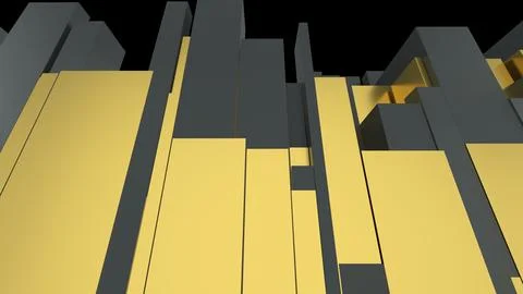 Wall Of Gold And Black Blocks Stock Illustration