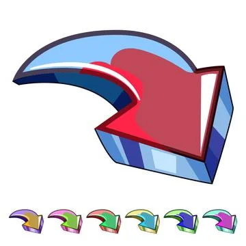 Wall graffiti arrow cartoon vector graphic Stock Illustration