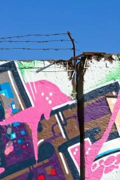Wall with graffiti Stock Illustration