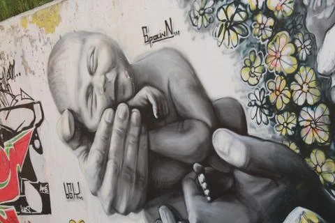 Wall graffiti Stock-Fotos