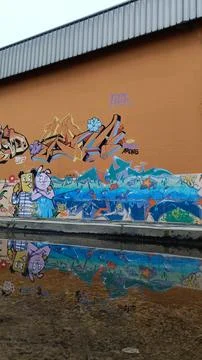 Wall graffiti Stock Photos