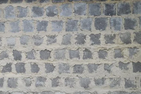 Wall of gray cinder block background concrete Stock Photos