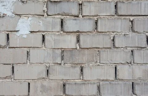 Wall of Gray Concrete Bricks 스톡 사진