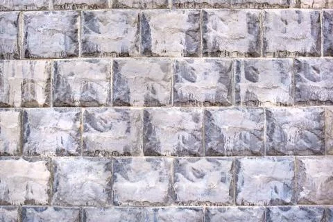 A wall of gray stone. Stone wall texture background natural color Foto stock