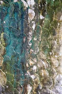 Wall with a green and white pattern 스톡 사진