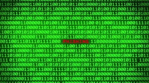 Wall of Green Binary Code Revealing Phishing Data Matrix Background Stock Footage 82215126