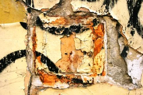 Wall grunge background with rust Stock Photos
