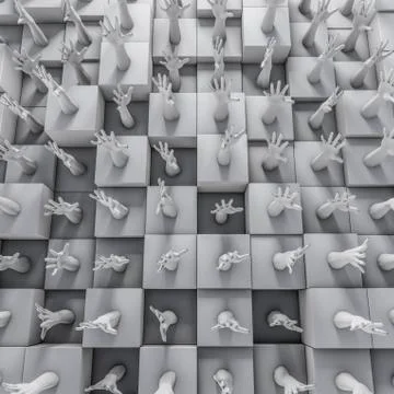 Wall of hands Stock-Illustration