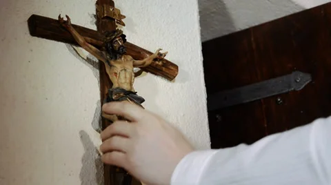 Wall Hanging Crucifix 库存影片 33581067