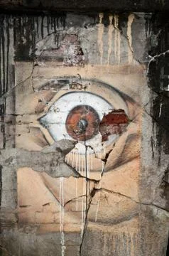 The wall has eyes Stock Photos