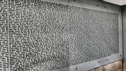 Wall of Heroes Mussolini Stock Footage 108396416