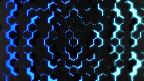 Wall of hexagons. Abstract technological crypto currency background made of Stock Footage 223223448