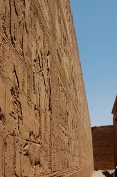 Wall of Hieroglyphics in Egypt Stock Photos