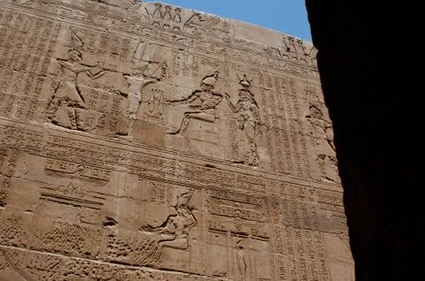 Wall of Hieroglyphics Stock Photos