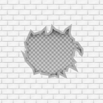 Wall with hole. Vector illustration. Stock Illustration