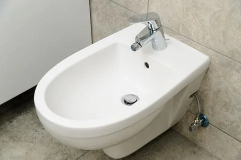 Wall-hung bidet. Stock Photos