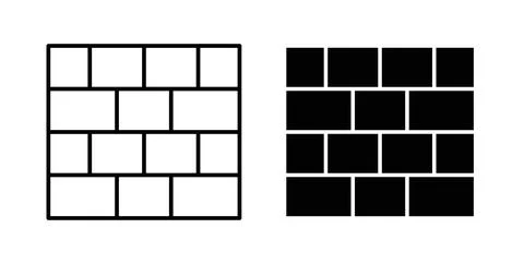 Wall icon in black and white. vector icon pack for websites Stock Illustration